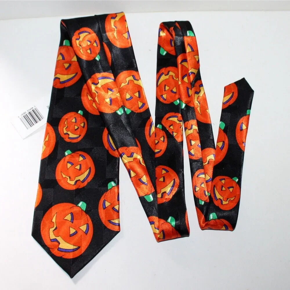 Halloween Pumpkin Necktie Hallmark SpecialTies NEW black orange Jack O'lantern